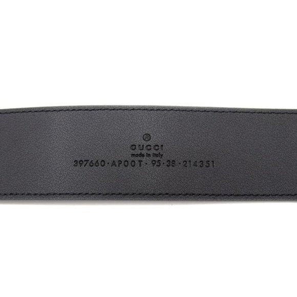 Gucci Leather Black with Double G Buckle 95 38 397660 (Sku 6937) Belt
